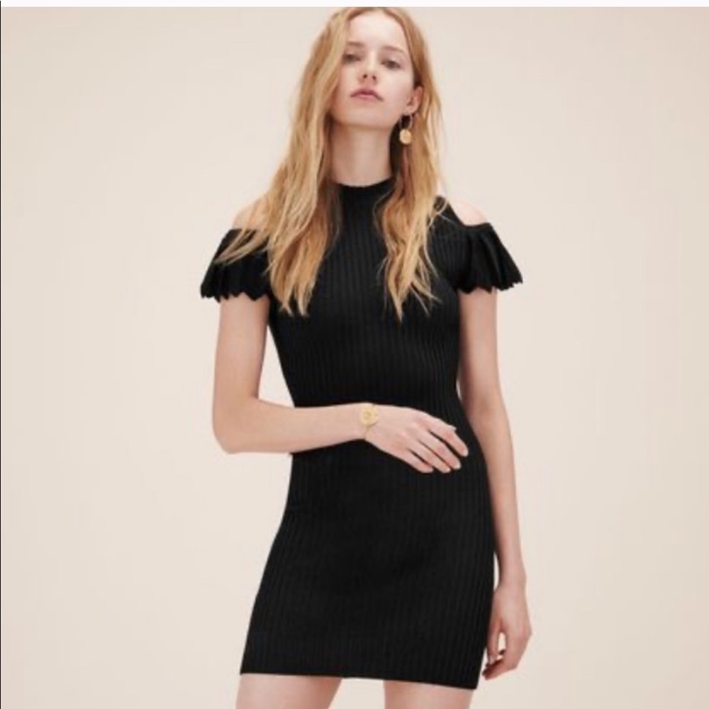 Maje Roxane Robe en Maille Dress Black Size 1